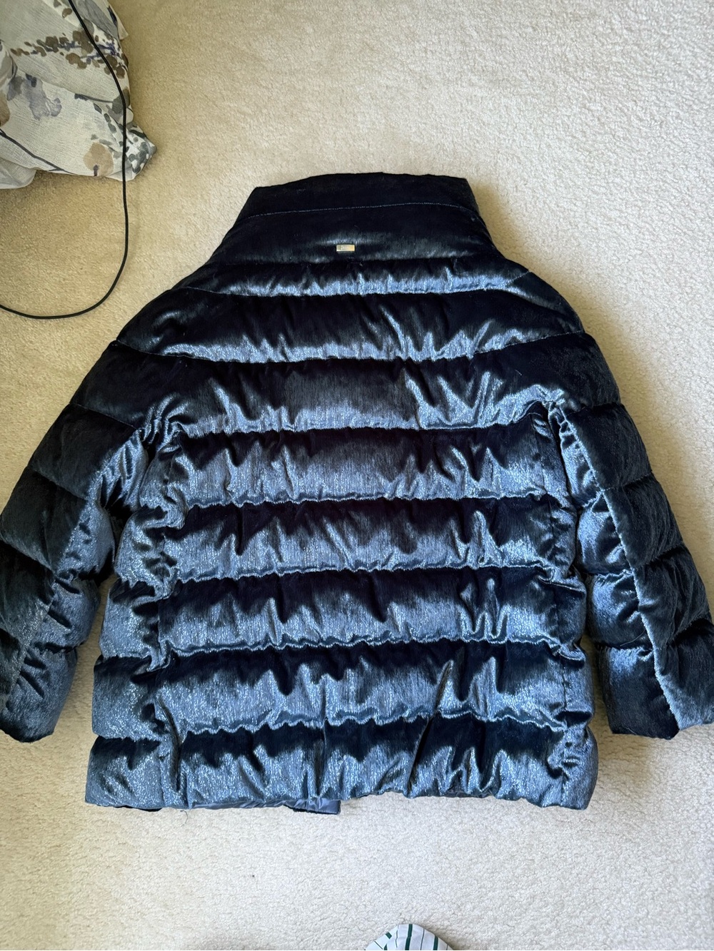 Herno blue Quilted shimmer Puffer Jacket size 44 - Picture 4 of 6